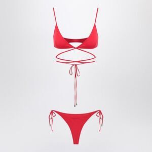 The Attico Women's Two-Piece Triangle Bikini In Red